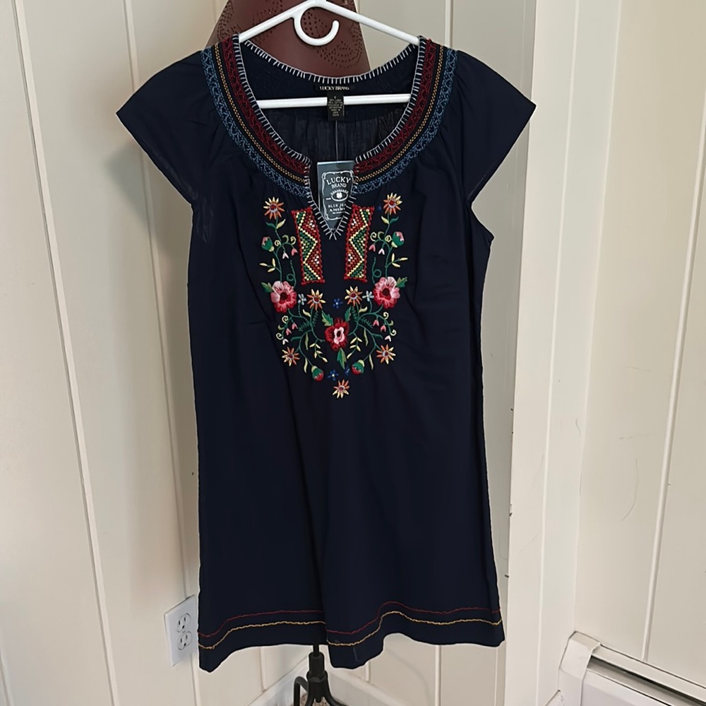 NWT Lucky Brand Linen Sleeveless Tunic Dress. Size Small.